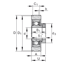 Закрепляемые подшипники PE35, INA