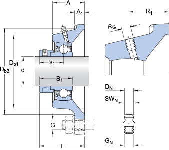 Шарикоподшипниковые узлы FY 1.1/2 FM, SKF