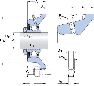 Шарикоподшипниковые узлы FY 2.7/16 LF/AH, SKF