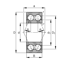 Радиально-упорные шарикоподшипники 30/5-B-TVH, FAG