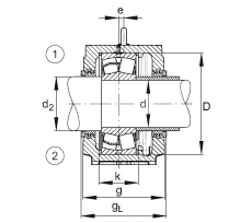 Стационарные корпуса SNS3140-H-D + 231SM180-MA + 2 NFR340/10 + NTS40 + NDK40, FAG