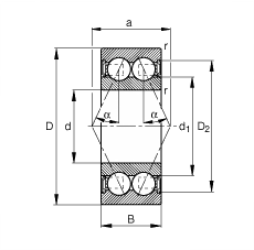Радиально-упорные шарикоподшипники 3003-B-2RSR-TVH, FAG