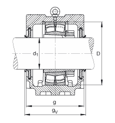 Стационарные корпуса SNV240-F-L + 21322K + H322X312 + DHV522X312, FAG