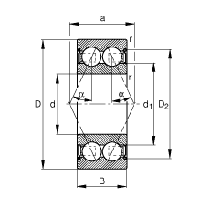 Радиально-упорные шарикоподшипники 3811-B-2Z-TVH, FAG
