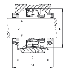 Стационарные корпуса SNV110-F-L + 22310K + H2310X110 + TSV610X110, FAG