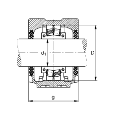Стационарные корпуса SNV120-F-L + 222S.203 + DH513X203, FAG