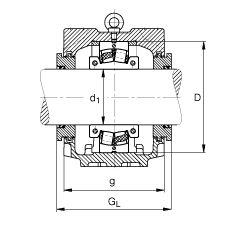 Стационарные корпуса SNV250-F-L + 222S.415 + TSV528X415, FAG