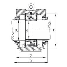 Стационарные корпуса SNV340-F-L + 22332 + TSV332, FAG