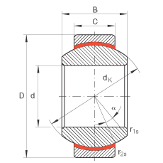 Шарнирные подшипники GE25-FW, INA