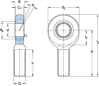 Наконечники штоков, требующие техобслуживания SAL 25 C, SKF