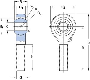 Наконечники штоков, требующие техобслуживания SALKAC 18 M, SKF