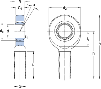 Наконечники штоков, требующие техобслуживания SA 8 E, SKF
