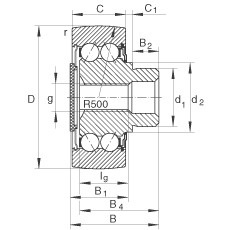 Направляющие ролики с&nbsp;цапфой ZL5206-DRS, INA