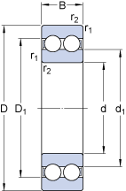 Радиальные шарикоподшипники 4208 ATN9, SKF
