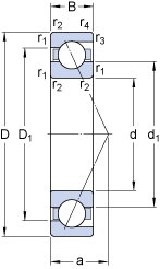 Радиально-упорные шарикоподшипники 719/560 AMB, SKF
