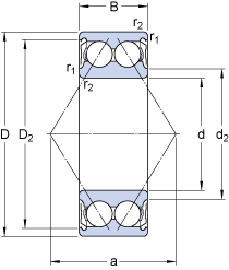 Радиально-упорные шарикоподшипники E2.3307 A-2Z, SKF