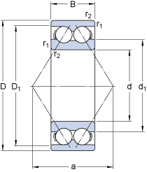 Радиально-упорные шарикоподшипники 3313 A, SKF