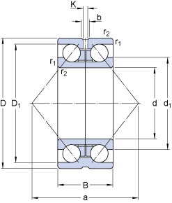 Радиально-упорные шарикоподшипники 305269 D, SKF