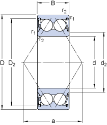 Радиально-упорные шарикоподшипники 3203 A-2RS1TN9/MT33, SKF