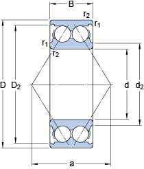 Радиально-упорные шарикоподшипники 3304 A, SKF