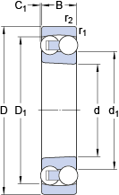 Самоустанавливающиеся шарикоподшипники 1226 KM, SKF