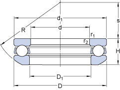 Упорные шарикоподшипники 53418 M + U 418, SKF