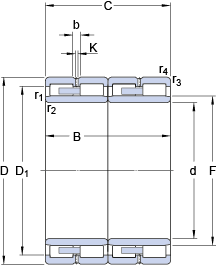 Цилиндрические роликоподшипники 313555 B/VJ202, SKF