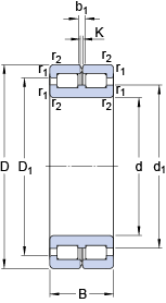 Цилиндрические роликоподшипники NNC 4860 CV, SKF