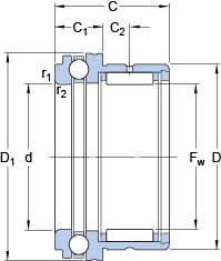 Игольчатые роликоподшипники NKX 10 TN, SKF