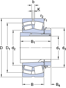 Сферические роликоподшипники 22244 CCK/W33 + OH 3144 H, SKF