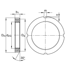 Шлицевые гайки KM0, FAG