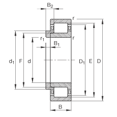 Цилиндрические роликоподшипники NJ2326-E-M1 + HJ2326-E, FAG