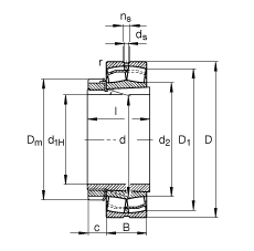Самоустанавливающийся роликоподшипник 22236-E1-K + H3136, FAG