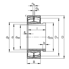 Самоустанавливающийся роликоподшипник 22310-E1-K + AHX2310, FAG