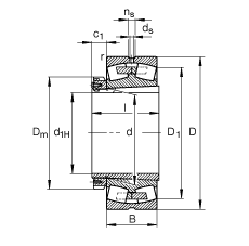 Самоустанавливающийся роликоподшипник 23276-B-K-MB + H3276-HG, FAG