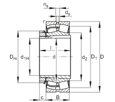 Самоустанавливающийся роликоподшипник 23240-E1-K + H2340, FAG