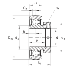 Закрепляемые подшипники GRAE20-NPP-B, INA