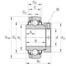 Закрепляемые подшипники GE35-KRR-B, INA