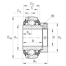Закрепляемые подшипники GE35-KRR-B-2C, INA