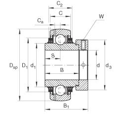 Закрепляемые подшипники GE70-KTT-B, INA