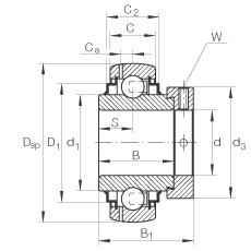 Закрепляемые подшипники GE25-KLL-B, INA