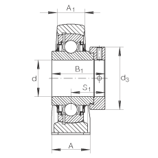 Стационарные подшипниковые узлы LASE25-N, INA