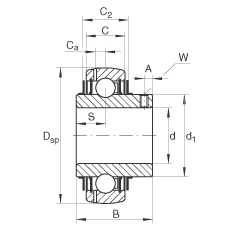 Закрепляемые подшипники GYE30-KRR-B-VA, INA