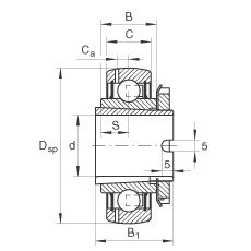 Закрепляемые подшипники GSH25-2RSR-B, INA