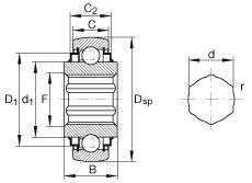 Закрепляемые подшипники SK014-205-KRR-B, INA