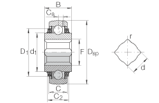 Закрепляемые подшипники GVK100-208-KTT-B-AS2/V, INA