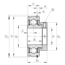 Закрепляемые подшипники RAE40-NPP-NR, INA